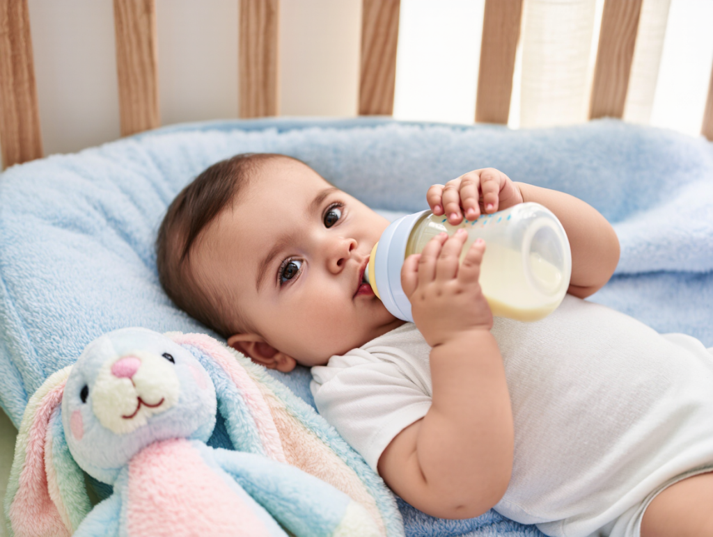 When do babies start Holding their own Bottle